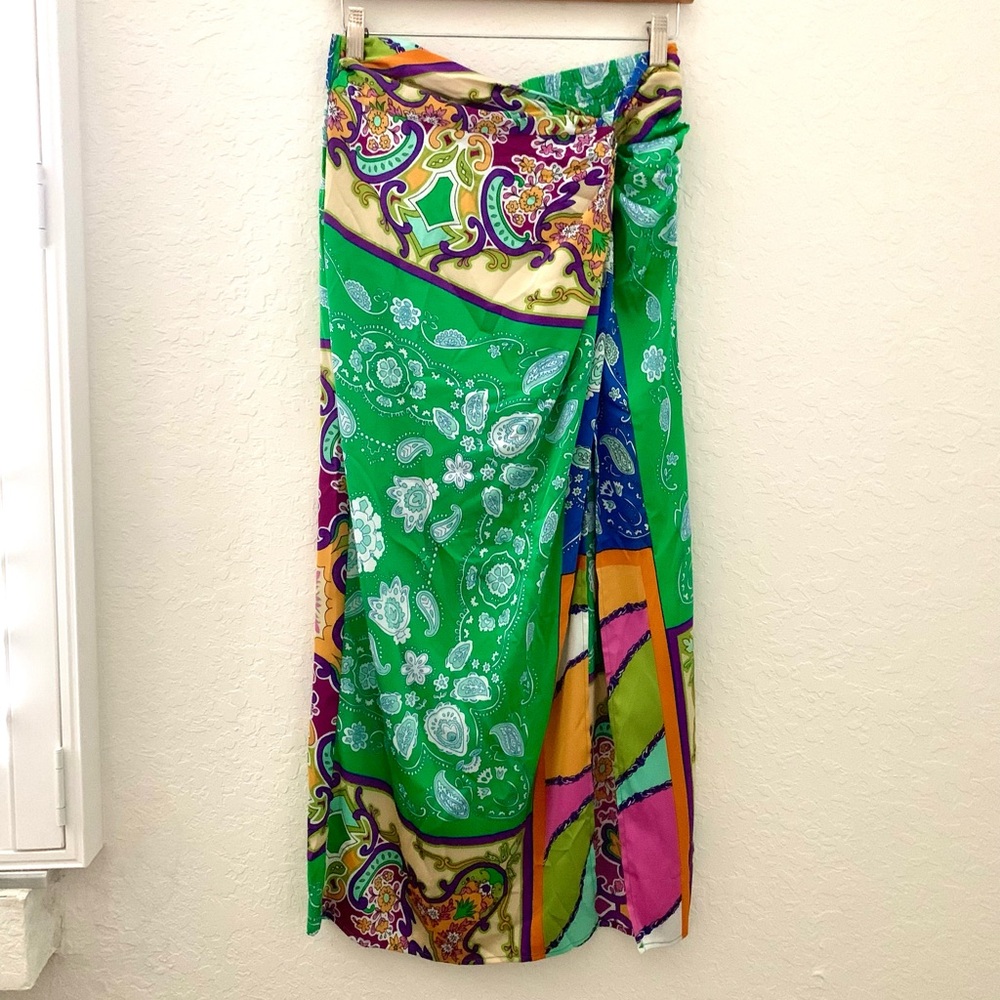 Bailey 44 Green and Purple Colorful Paisley Skirt